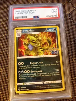 2022 POKEMON GO #43 TYRANITAR HOLO PSA 9 - Image 1