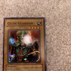 1st Edition Celtic Guardian LOB-007 Super Rare Yugioh NM+ front and LP back - Image 4