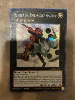 Yugioh! TCG - Number 67: Pair-a-Dice Smasher - Collector’s Rare - JUSH-EN058 - Image 1