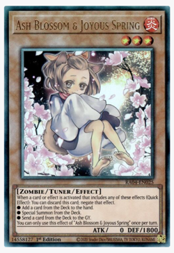 Yugioh Ash Blossom & Joyous Spring - RA04-EN025 Prismatic Ultimate Rare NM - Image 1