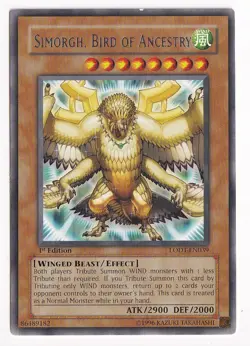 Yugioh Simorgh, Bird of Ancestry LODT-EN039 Rare 1st Ed LP - Image 1