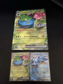 Pokemon TCG Venusaur EX Blastoise Ex Stellar Crown Stamped Promo + JUMBO card. - Image 1