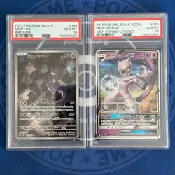 PSA10 Mewtwo AR Mewtwo GX Set of 2 Consecutive Numbers Pokemon Card 151 Shiny Le - Image 1