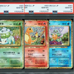 Sequential Pokemon Card Classic Bulbasaur Charmander Squirtle PSA10 Starter poke - Image 1