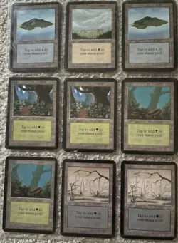 Magic the Gathering MTG Land Set Cards Mana Alpha Excellent Rare CCG Manual - Image 1