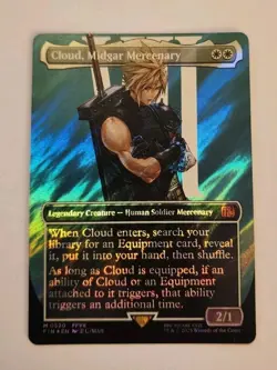 Cloud, Midgar Mercenary MINT Borderless Surge Foil FIC MTG #0520 - Image 1