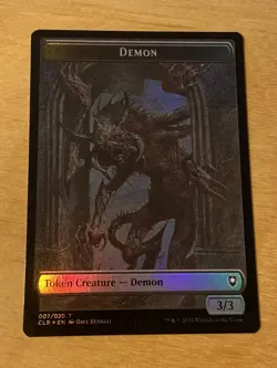 MTG Demon Token FOIL Commander Legends: Battle for Baldur's Gate NM English - Image 1