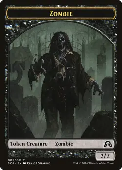 4x Zombie Token (005/018) - NM/LP - Shadows over Innistrad mtg - Image 1