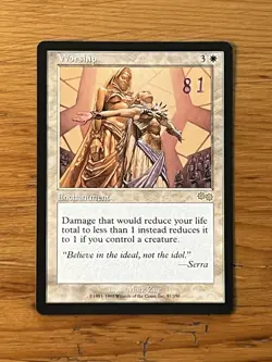 MTG - Magic the Gathering - Worship - Urza's Saga - Pro Tour Stamped - NM - Image 1