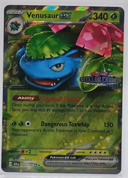Venusaur Ex (Promo Stamped) 001/142 SV: Stellar Crown Pokemon NM EN Double Rare - Image 1
