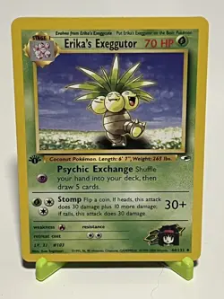 Pokemon Erika’s Exeggutor 44/132 1st Edition Gym Heroes Uncommon LP Condition - Image 1