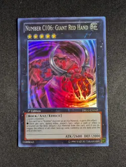 Yugioh - Number C106: Giant Red Hand DRLG-EN049 1st Edition Super Rare NM - Image 1