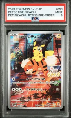 PSA9 Detective Pikachu 098/SV-P Nintendo Switch Promo Gem Mint Pokemon Card - Image 1