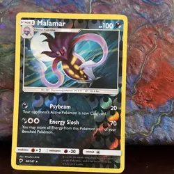 2017 POKEMON BURNING SHADOWS MALAMAR 90/147 REVERSE HOLO (RARE) POKEMON TCG CARD - Image 1