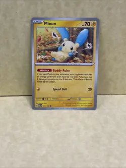 Minun 061/182 Sv04: Paradox Rift Regular POKEMON TCG CARD - Image 1
