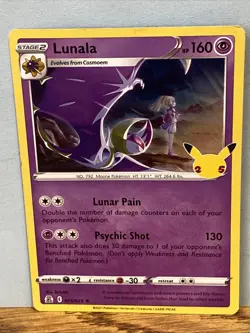 Lunala 015/025 Celebrations Holo. Pokemon Tcg Card - Image 1