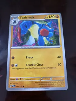 Toxicroak 115/193 Uncommon Paldea Evolved Pokemon TCG CARD - Image 1