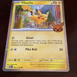 Pikachu 062/193 Trick or Trade Card 2023 Holo Pokemon TCG - Image 1