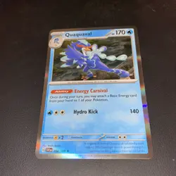Pokemon TCG Quaquaval Scarlet & Violet Base Set 054/198 Reverse Holo Rare card - Image 1