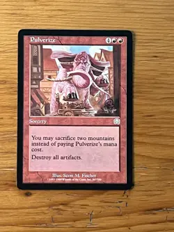 MTG Magic the Gathering - Pulverize - Mercadian Masques - Pro Tour Stamped - NM - Image 1