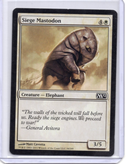 Siege Mastodon 34/249 Magic MTG M12 2012 Core Set MP - Image 1