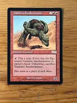 MTG Magic the Gathering - Viashino Sandswimmer - Urza's Saga - Pro Tour Stamped - Image 1
