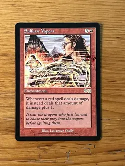 MTG Magic the Gathering - Sulfuric Vapors - Urza's Saga - Pro Tour Stamped - NM - Image 1