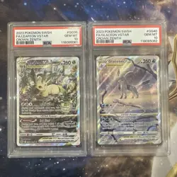 Pokemon PSA 10 Leafeon Glaceon GG35 GG40 SEQUENTIAL SET Crown Zenith Alt Art - Image 1