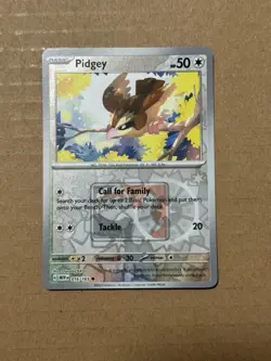 Pokemon 151 Pidgey 016/165 Reverse Holo Play! League Stamp Promo NM - Image 1
