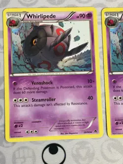 D1106 POKEMON TCG 2011 EMERGING POWERS 2011 VENIPEDE 38 WHIRLIPEDE 2X 39 LP - Image 2
