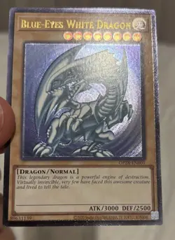 YUGIOH Blue-Eyes White Dragon OP28-EN001Ultimate Rare NA Blue hue Misprint shift - Image 2