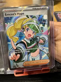 Emcee's Hype 220/182 Destined Rivals Full Art Card, Mint/Nm Condition - Image 1