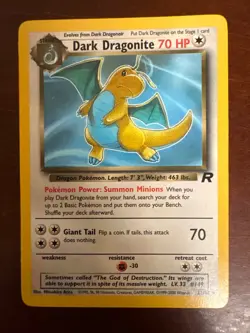 Dark Dragonite 22/82 Team Rocket Regular Pokemon Card 1999-2000 Rare - Image 1