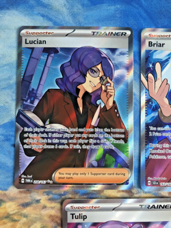 Full Art Trainer Lot of 3 - Lucian, Briar, Tulip - Pokemon TCG Cards - Image 2