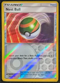 Nest Ball 2017 Sun & Moon Reverse Holo Pokemon Card 123/149 (NM) - Image 1