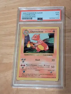 1999 POKEMON GAME CHARMELEON SHADOWLESS #24 PSA 7 - Image 1