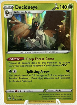 Decidueye - 013/189 - Holo Rare 2020 Pokemon Darkness Ablaze - NM-Mint - Image 1