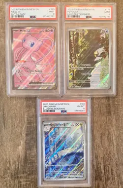 Pokemon Psyduck Mew ILLUSTRATION RARE PSA 9 & Dragonair TCG🔥& Mew Ex PSA 9🎉 - Image 1
