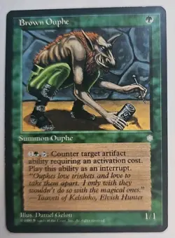 MTG Magic The Gathering Card Brown Ouphe Summon Ouphe Green Ice Age 1995 - Image 1
