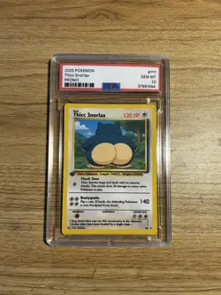 Pokemon TCG Thicc Snorlax PSA 10 UNOFFICIAL PROMO MEME CARD limited edition slab - Image 1