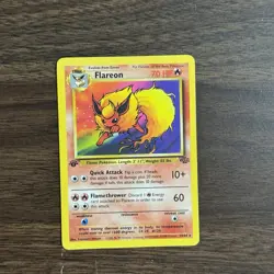 1st Edition Flareon (Non-Holo) Pokemon Jungle Set Card 1999 - Image 1