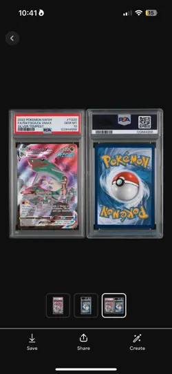 Pokemon TCG SWSH Rayquaza VMAX Ultra Rare Holo Card TG20/TG30 PSA 10 Gem Mint - Image 1