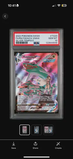 Pokemon TCG SWSH Rayquaza VMAX Ultra Rare Holo Card TG20/TG30 PSA 10 Gem Mint - Image 3