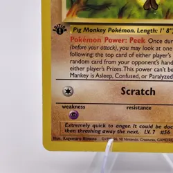 Pokemon Card Mankey 55/64 Jungle Unlimited WOTC Common LP-NM - Image 2