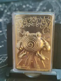 1999 Pokemon Movie Poliwhirl Nintendo 23K Gold Plated Trading Card Burger King - Image 1