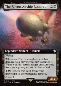 MTG Commander FIN EXTENDED ART R The Falcon, Airship Restored #0116 - Image 1