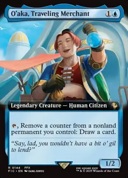 MTG Commander FIN EXTENDED ART R O'aka, Traveling Merchant #0144 - Image 1
