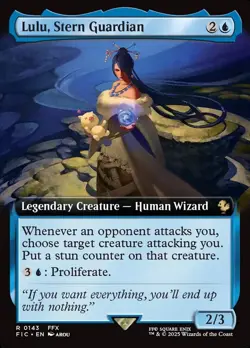 MTG Commander FIN EXTENDED ART R Lulu, Stern Guardian #0143 - Image 1
