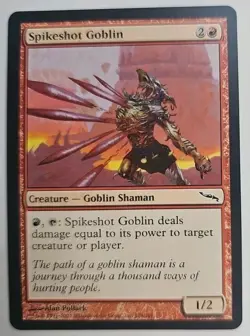 MTG Magic The Gathering Card Spikeshot Goblin Creature Goblin Shaman Red Mirrodi - Image 1