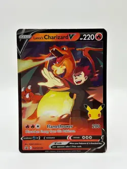 Lance's Charizard V SWSH133 Black Star Promo Pokemon TCG MP - Image 1
